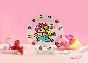 奕彩艺术圆盘画 儿童diy早教益智玩具涂鸦填色创意彩绘手工制作