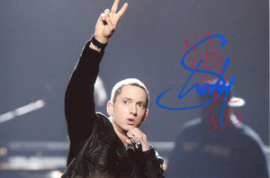 00一往情深旗舰店天猫收藏 rap god 埃米纳姆eminem 亲笔签名 照片