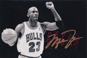 nba官方正品c-球星迈克尔·乔丹jordan亲笔签名照-送礼佳珍藏