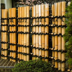 竹篱笆栅栏围栏围墙庭院户外花园布置日式竹子木头防腐竹定制装饰