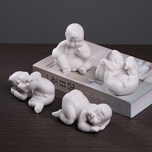 德化白瓷手工娃娃婚房压床添丁早生贵子摆件送子求子饰品结婚礼物