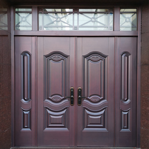 别墅大门双开门定制甲级防盗门家用乡村锌合金农村入户门进户铜门