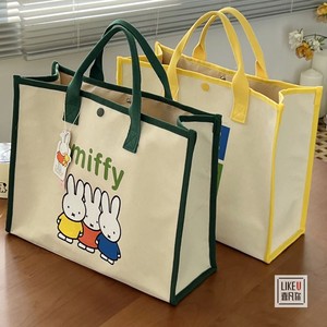 正品Miffy米菲兔子卡通大容量帆布包学生宝妈通勤单肩托特包