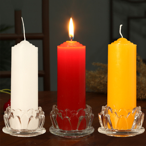 家庭用蜡烛照明无烟无味停电加大粗红黄白色烛台上香供佛乔迁祭祀
