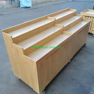 定制台阶柜水果店木质阶梯形水果架奇果鲜丰水果货架展示架促销架