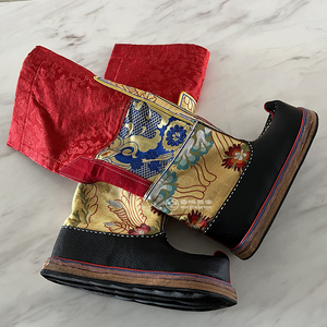 西藏密宗僧鞋纯手工制作活佛喇嘛鞋藏族和尚跳舞鞋靴子宗教用品