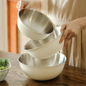 304不锈钢食品级料理盆拌沙拉碗洗米筛淘米沥水和面洗菜盆子家用