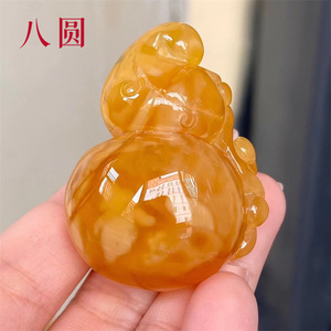 油红女款天然正品挂绳俄罗斯原石密腊水滴琥珀蜜蜡吊坠诗涵旺铺