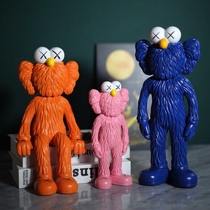 网红暴力熊kaws公仔摆件芝麻街客厅电视柜桌面轻奢品潮玩树脂创意
