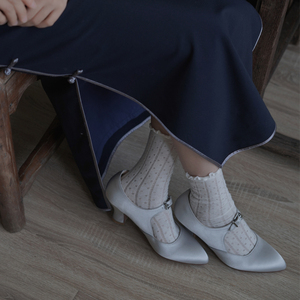 银禧《如银月光》复古国风民国大码40旗袍高跟鞋一字扣玛丽珍女鞋