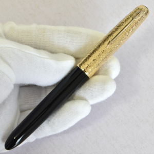 派克51 18k实金手工锤纹金帽钢笔 parker 51 气压 m尖 总统 金笔