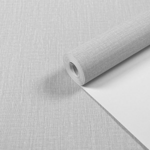 米灰色浅灰淡灰米白深压纹墙纸仿亚麻布纯色素色卧室客厅简约壁纸
