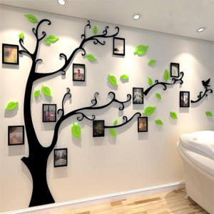 相框树照片树亚克力立体3D墙贴沙发电视背景墙客厅卧室小清新装饰