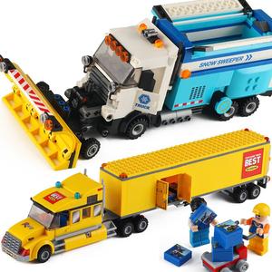 城市汽车运输工程货车大卡车男孩儿童塑料拼装积木模型玩具8-12岁