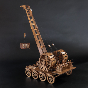 古代起重机吊机微模逗diy古战车模型木质拼装成人礼品高难度摆件