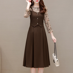 长袖裙子2022年早春秋季新款清仓特价碎花雪纺连衣裙女251人付款26