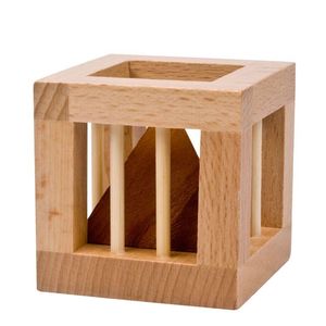 古典木质益智玩具笼中取困塔三角笼中取塔魔盒解套类木制智力玩具