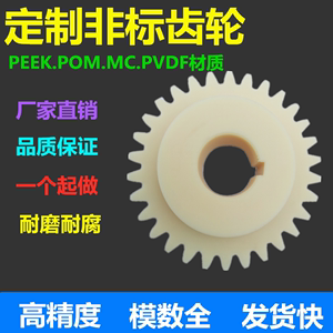 尼龙齿轮POM塑料直齿轮PEEK斜齿MC耐磨耐高温精密非标定制加工