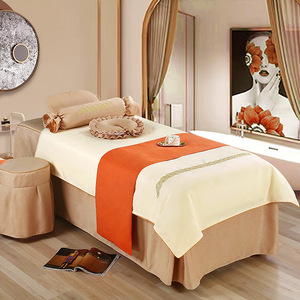 美容床罩四件套高档轻奢美容院按摩头疗采耳床床罩四季通用可定做