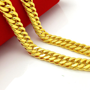 新款18k黄金项链男士款马鞭项链 镀24k金项链黄金项土豪全国包邮