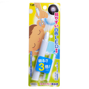 日本正品KAI贝印发光挖耳勺儿童掏耳勺神器带灯挖耳工具 附带电池