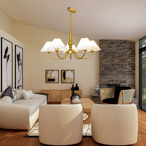 阁楼斜顶安装吊灯客厅餐厅卧室书房楼梯间复式楼复古百褶布艺吊灯