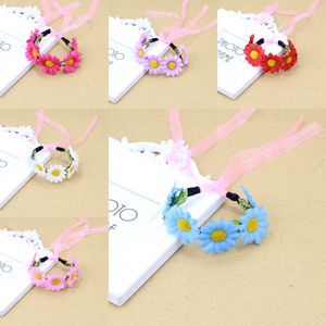 森系手工女童花环手环发饰小雏菊度假拍照饰品伴娘儿童头环头饰品