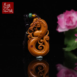 天然猛犸象牙仿古龙吊坠镂空雕刻回流精选牙雕男女项坠挂件龙牌