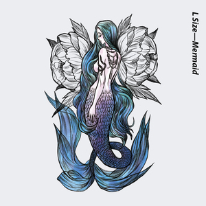 80tb2978941986淘宝纹身贴防水男女持久仿真山海经美人鱼鲛人文身网