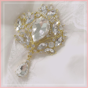 洛丽塔lolita仙女金色水滴百搭胸针人鱼镶钻别针