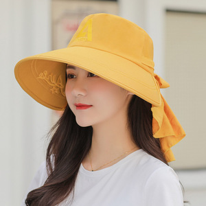 遮阳帽子女士夏季大沿防晒太阳帽户外骑车披肩干活采茶帽徒步凉帽