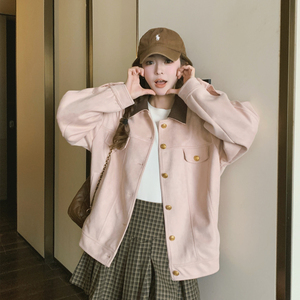 粉色棒球服外套女春秋2024新款美式小个子甜美减龄飞行员短款夹克