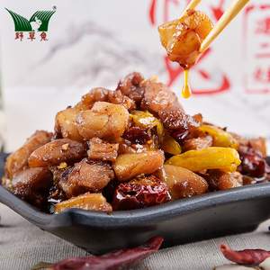 建二娃山椒兔4袋装资中特色山椒兔麻辣兔丁美味小吃1000g包邮