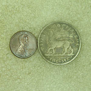 埃塞俄比亚 1897年 孟尼利克二世 1/2比尔 老银币 好品 少见
