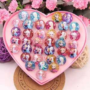 儿童公主戒指 迪士尼女公主饰品可爱玩具水钻宝石礼盒装韩国卡通