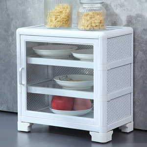 碗柜家用厨房收纳柜子放菜置物架台面迷你小型简易多功能桌面透气