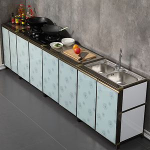 铝合金橱柜简易组装经济型碗柜家用厨房柜子储物柜多功能灶台厨柜