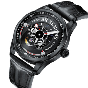 赛娜斯品牌正品抖音爆款日本原装进口机械机芯不锈钢皮带款男手表