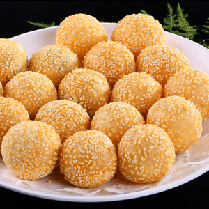 麻圆芝麻球油炸小吃豆沙馅空心大小麻球糯米食品半成品麻团美食