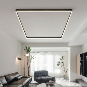 智能无主灯客厅照明灯具网红长条天花灯明装线条灯无吊顶线形筒灯