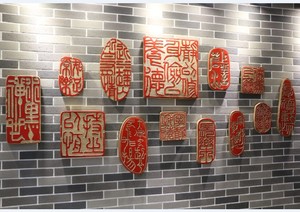 中国印壁饰中式艺术印章小挂件玄关墙饰墙面装饰树脂工艺品闲章