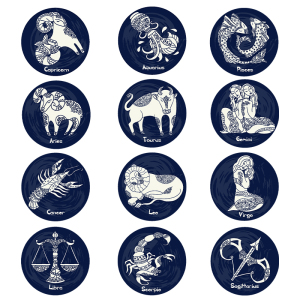 创意手绘十二星座插画动物图标图案装饰贴画背景ai矢量图设计素材