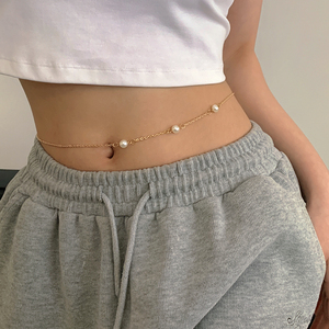 儒商e派淘宝时尚性感追梦人链条钛钢肚脐环腰链穿刺脐环腰链精品