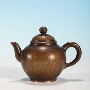 台湾张世奇 纯手工窑变 陶瓷复古风 中式锤纹茶壶功夫茶具精品