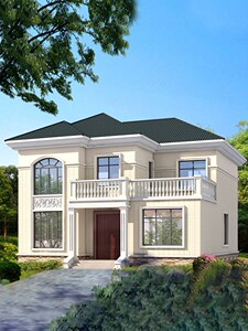 (咨询免费送)b538二层简单小别墅设计图纸农村自建房图洋房楼房