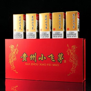 贵州小飞茅53度酱香型白酒100ml*5瓶精品小瓶礼盒装纯粮食酒送礼