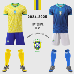 巴西队球衣2024美洲杯足球服套装主场客场10号内马尔男儿童训练服