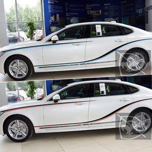 VOLVO沃尔沃S90L车贴拉花S60LV60S80S40改装汽车车身彩条车门贴纸