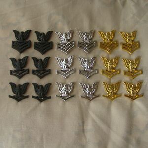 美国金属徽章 海君上士领章礼服制服兵种 领花  军迷领衔 帽徽