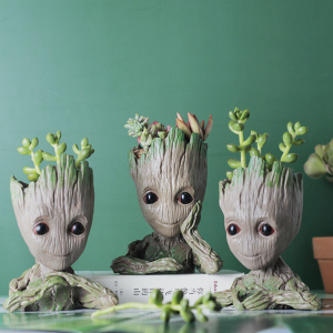 动漫花盆圣诞节摆件树人多肉创意个性可爱树怪超萌格鲁特人形盆栽